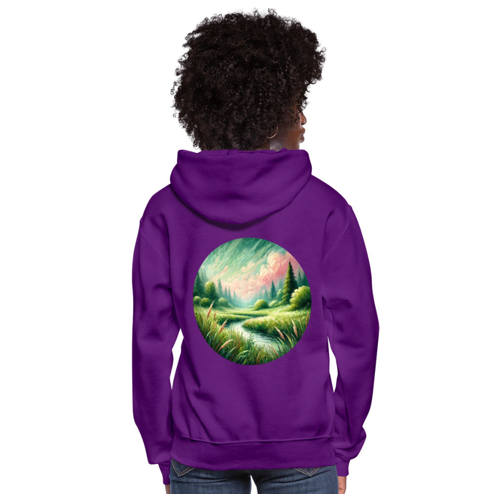 Women's Meadow Graphic Hoodie with Logo - purple