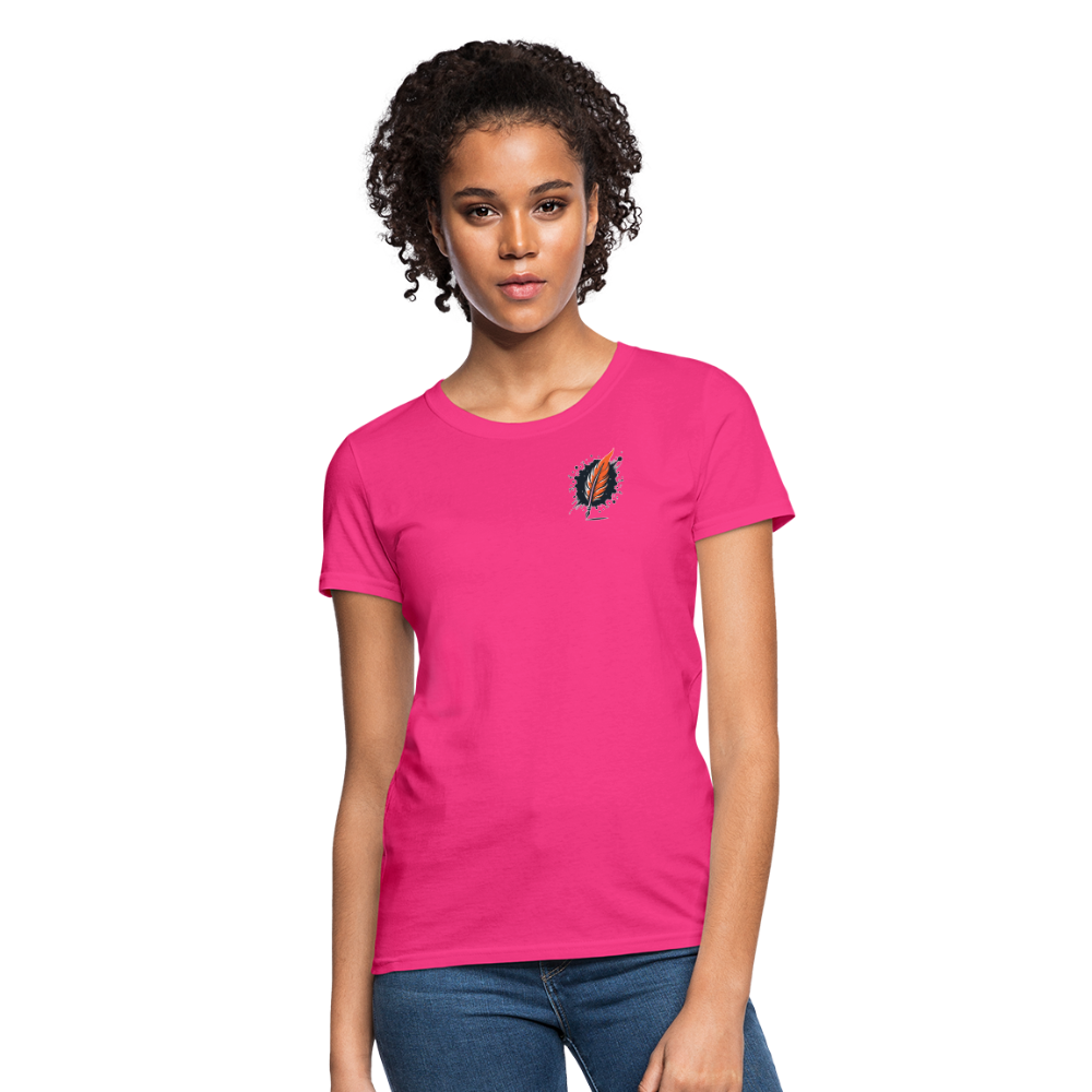 Women's Pink Wheat Field Graphic T-Shirt with Logo - fuchsia