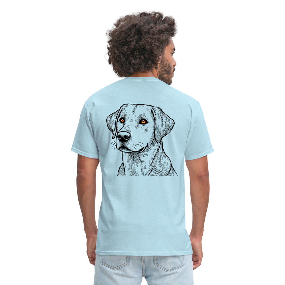 Fine Line Labrador Graphic Unisex Classic T-Shirt with Logo - powder blue