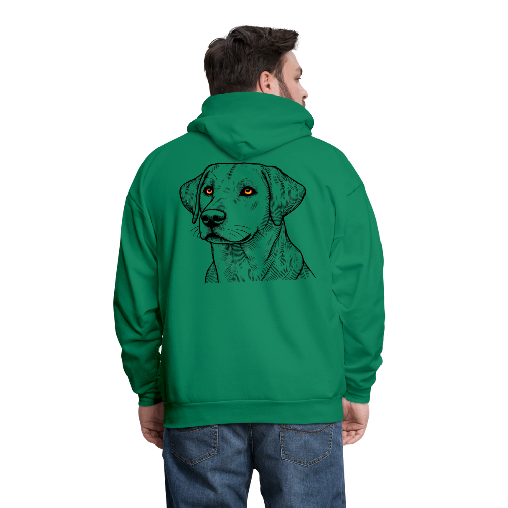 Men's Fine Line Labrador Graphic Hoodie with Logo - kelly green