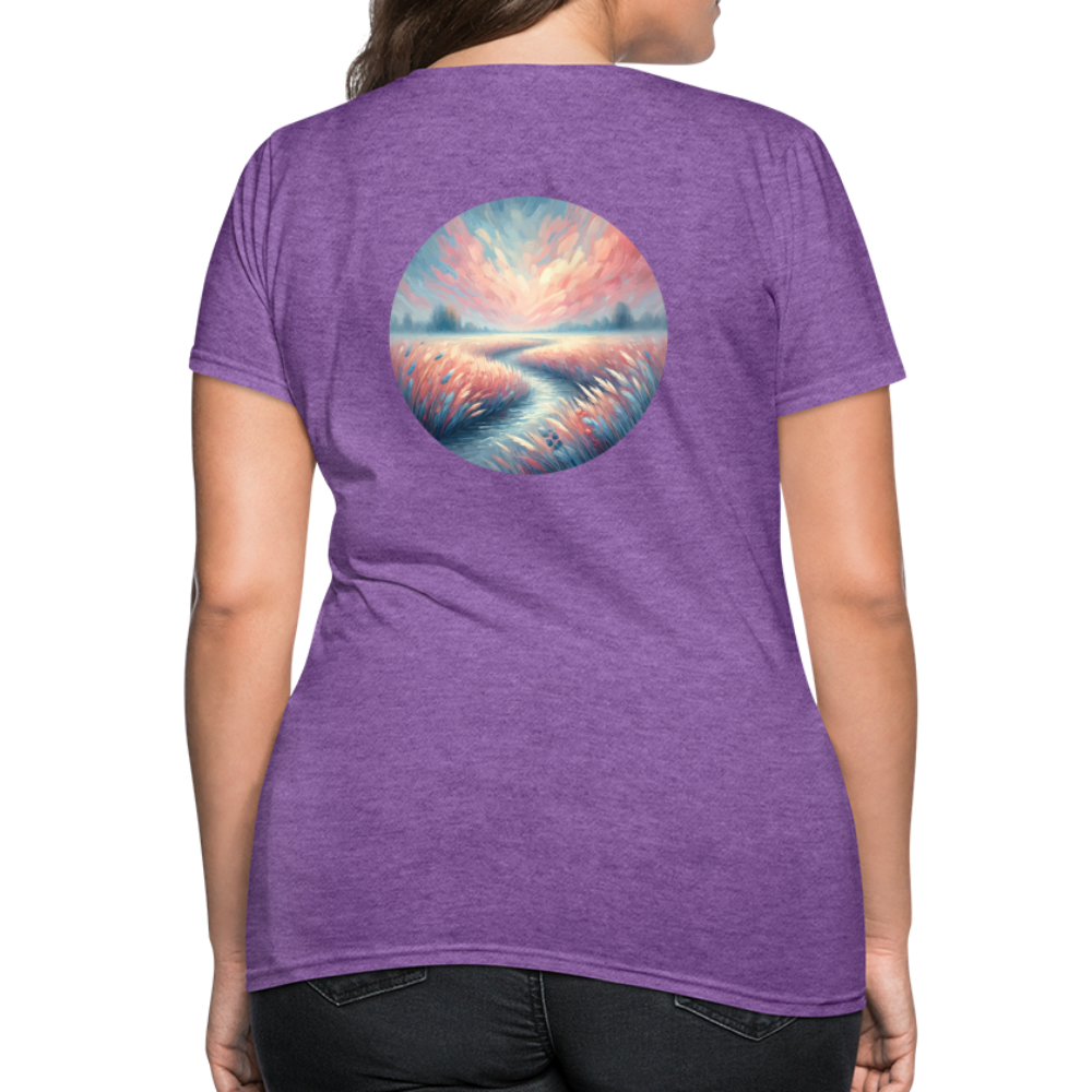 Women's River Meadow Graphic T-Shirt with Logo - purple heather