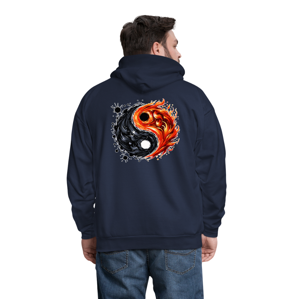 Men's Official Ink and Ember  Yin and Yang Hoodie with Logo - navy