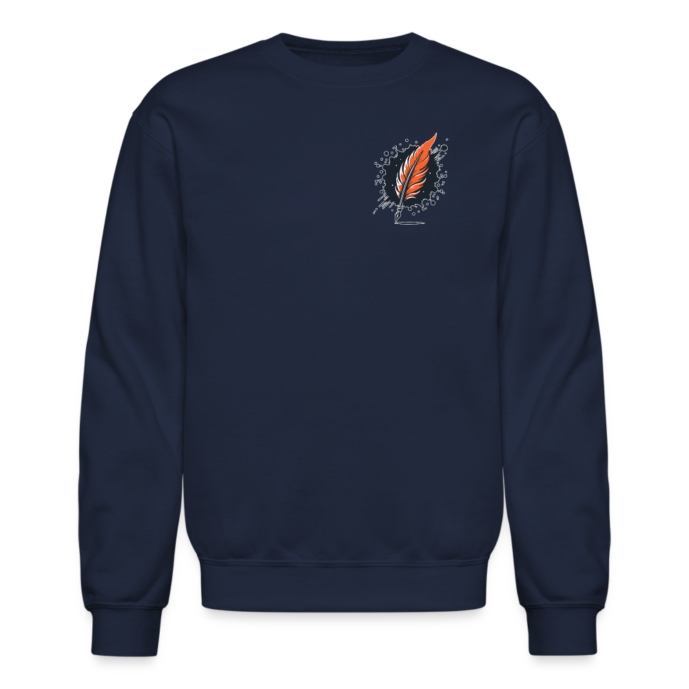 Wheat Field Graphic Crewneck Sweatshirt with Logo - navy