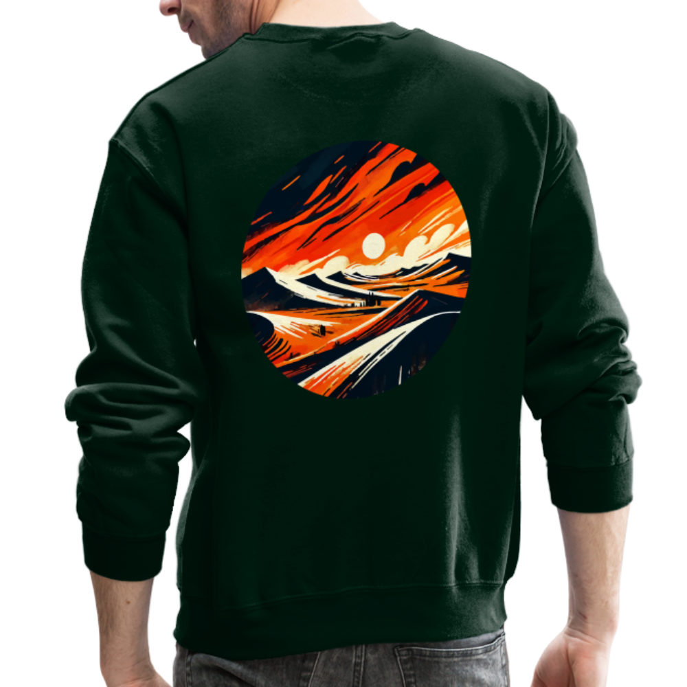 Desert Dunes Crewneck Sweatshirt with Logo - forest green