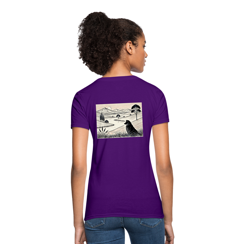 Women's Australian Shepherd Prairie T-Shirt with Logo - purple