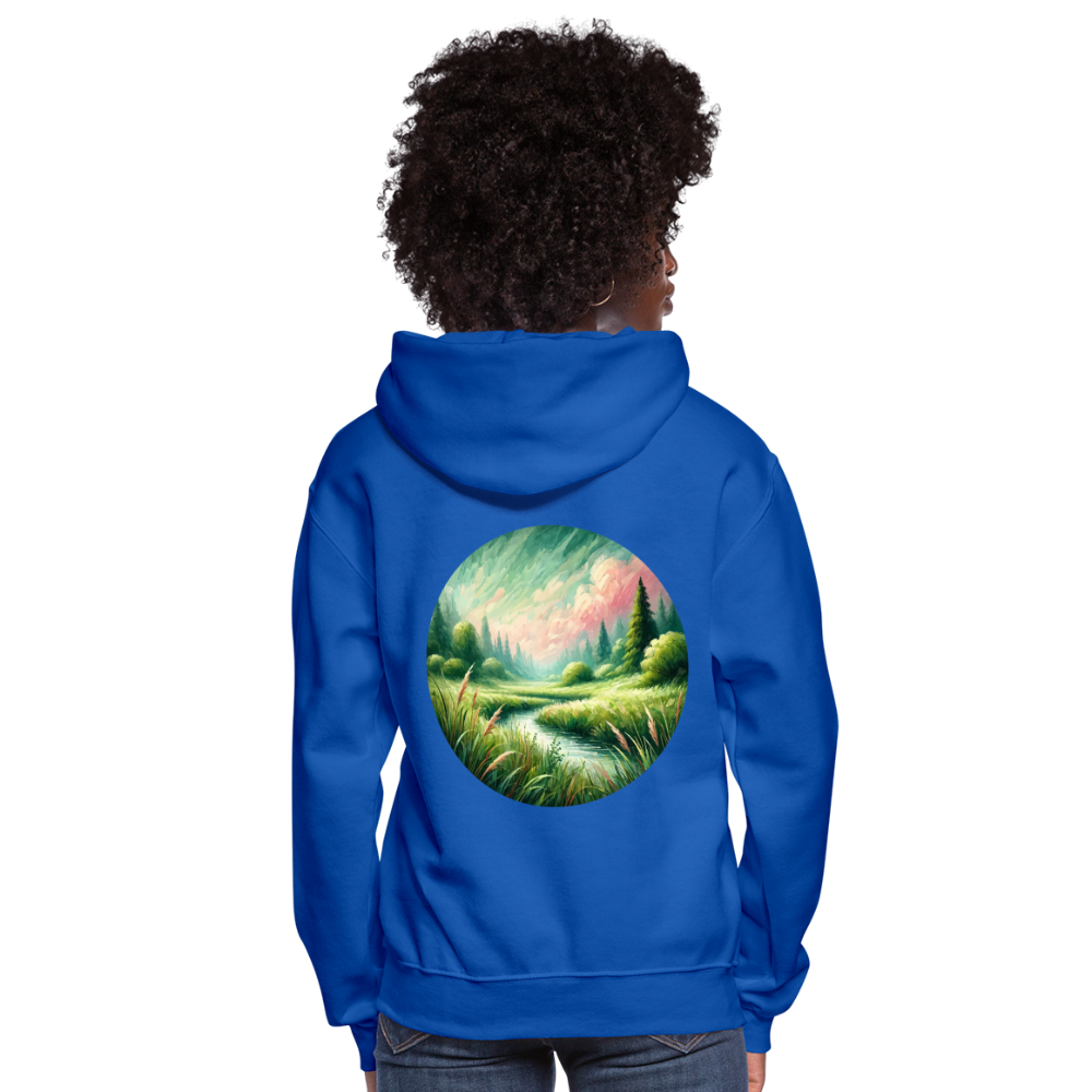 Women's Meadow Graphic Hoodie with Logo - royal blue