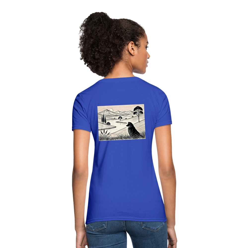 Women's Australian Shepherd Prairie T-Shirt with Logo - royal blue