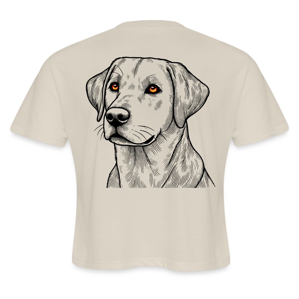 Women's Fine Line Labrador Graphic Cropped T-Shirt with Logo - dust