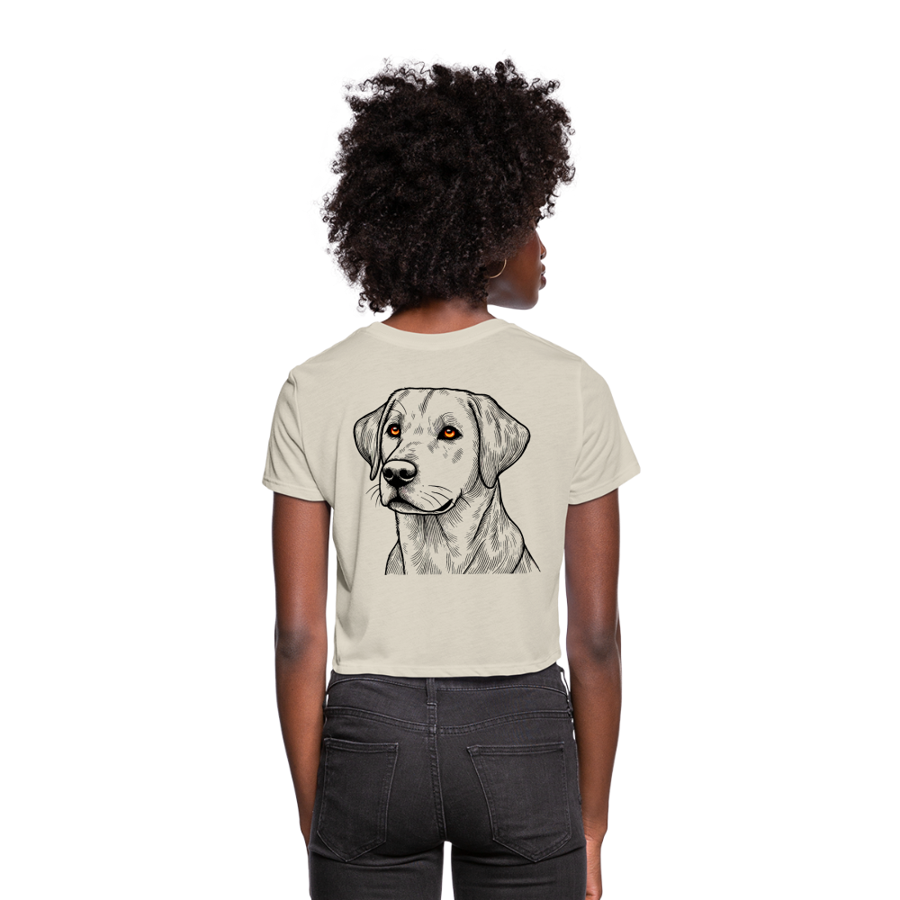 Women's Fine Line Labrador Graphic Cropped T-Shirt with Logo - dust