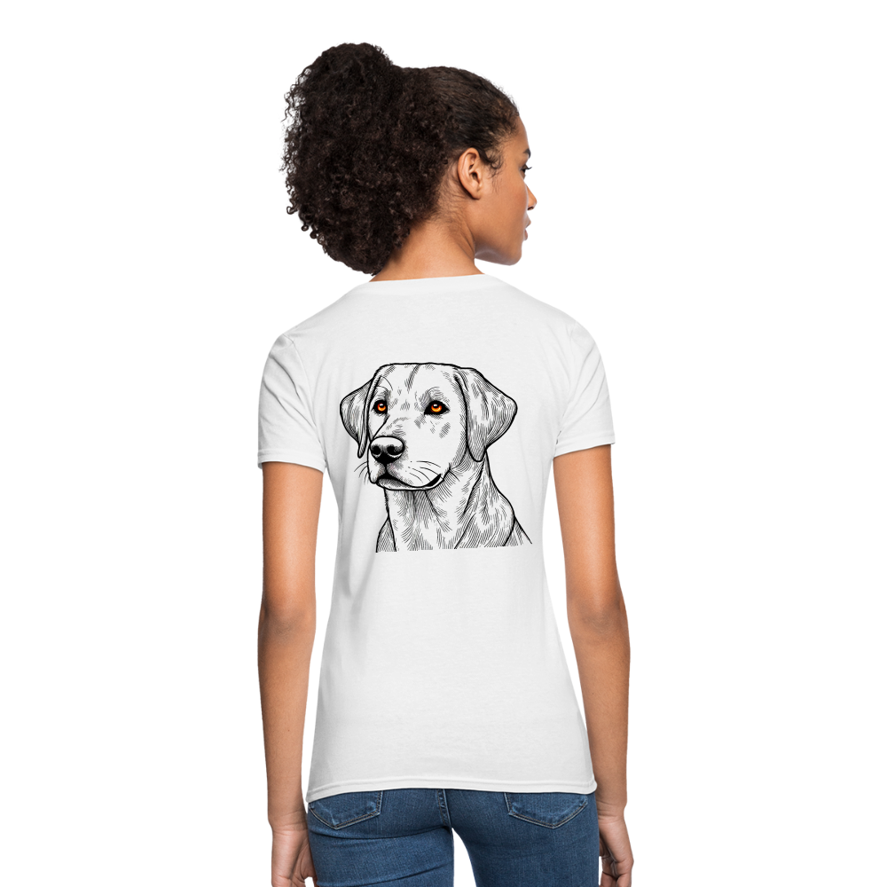 Women's Fine Line Labrador Graphic T-Shirt with Logo - white