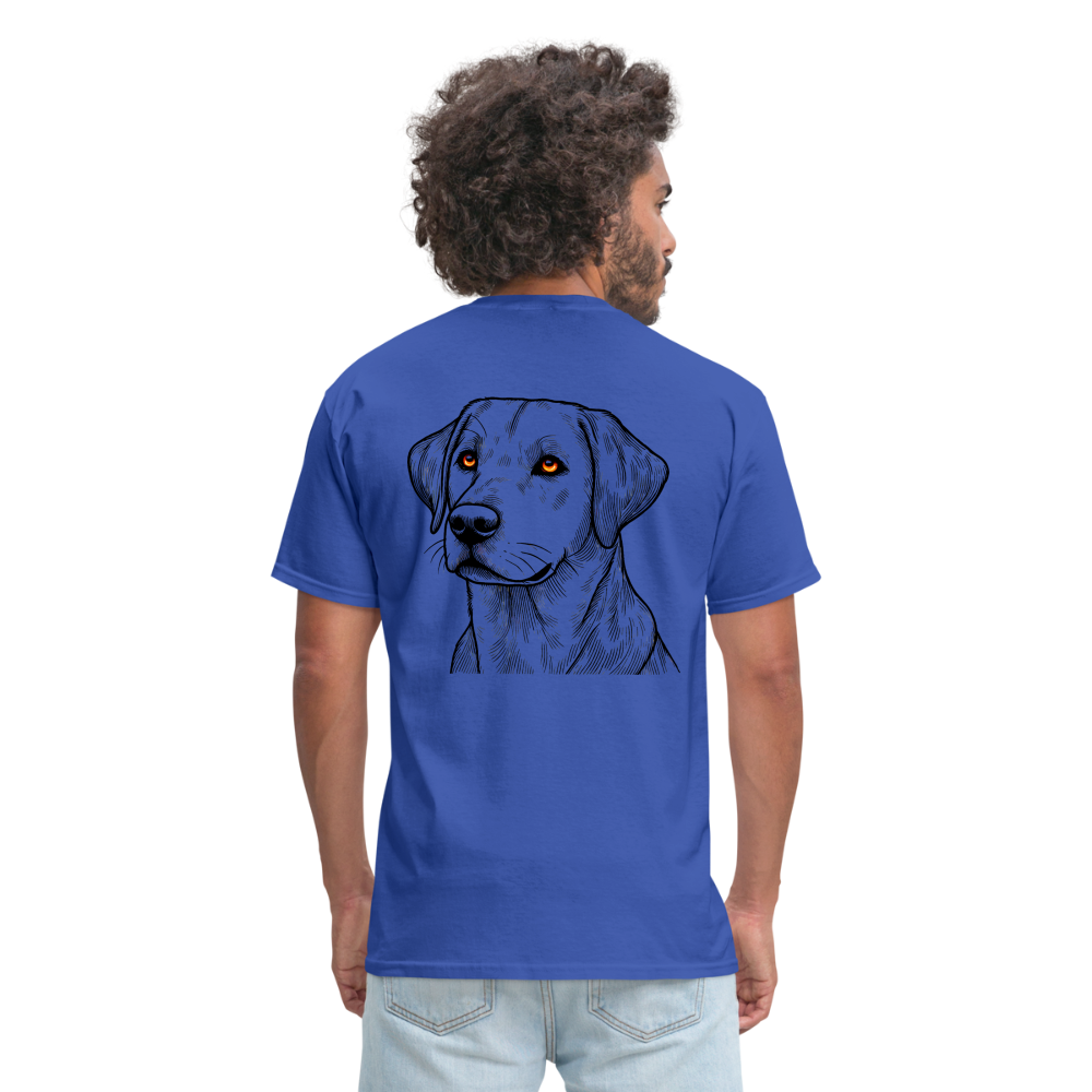 Fine Line Labrador Graphic Unisex Classic T-Shirt with Logo - royal blue