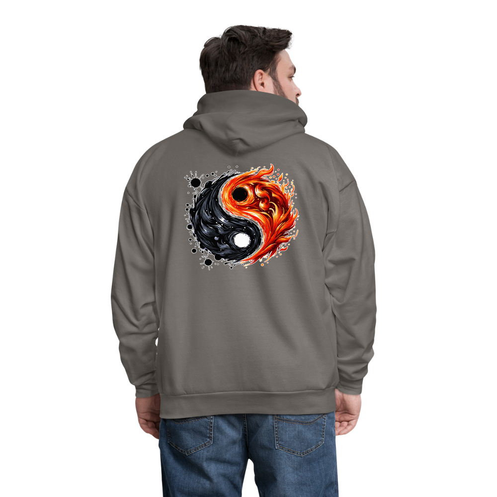 Men's Official Ink and Ember  Yin and Yang Hoodie with Logo - asphalt gray