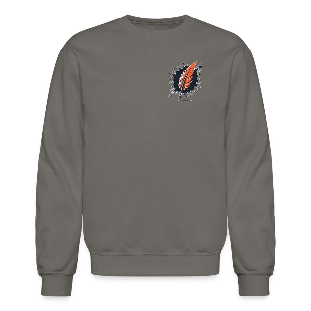 Desert Sunset Graphic Crewneck Sweatshirt with Logo - asphalt gray