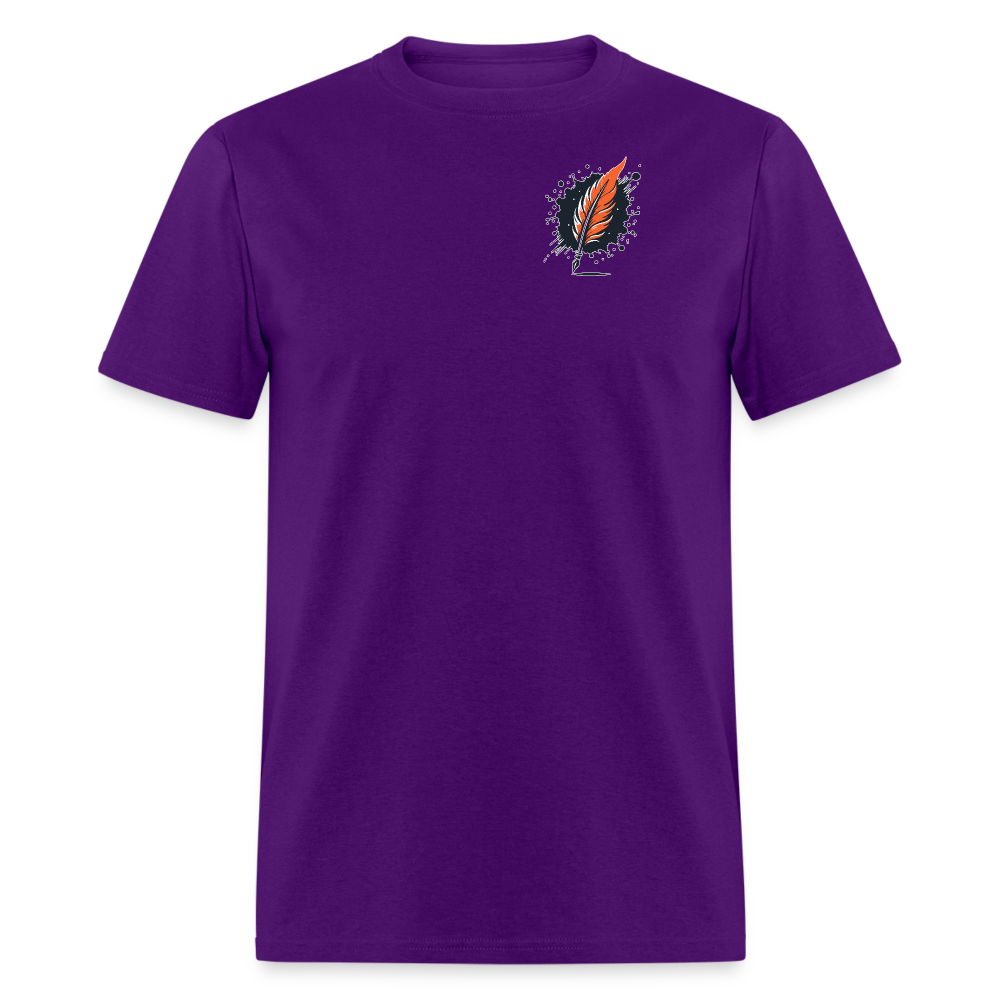 Purple Swirling Sky Reflected on Lake Graphic Unisex Classic T-Shirt with Logo - purple