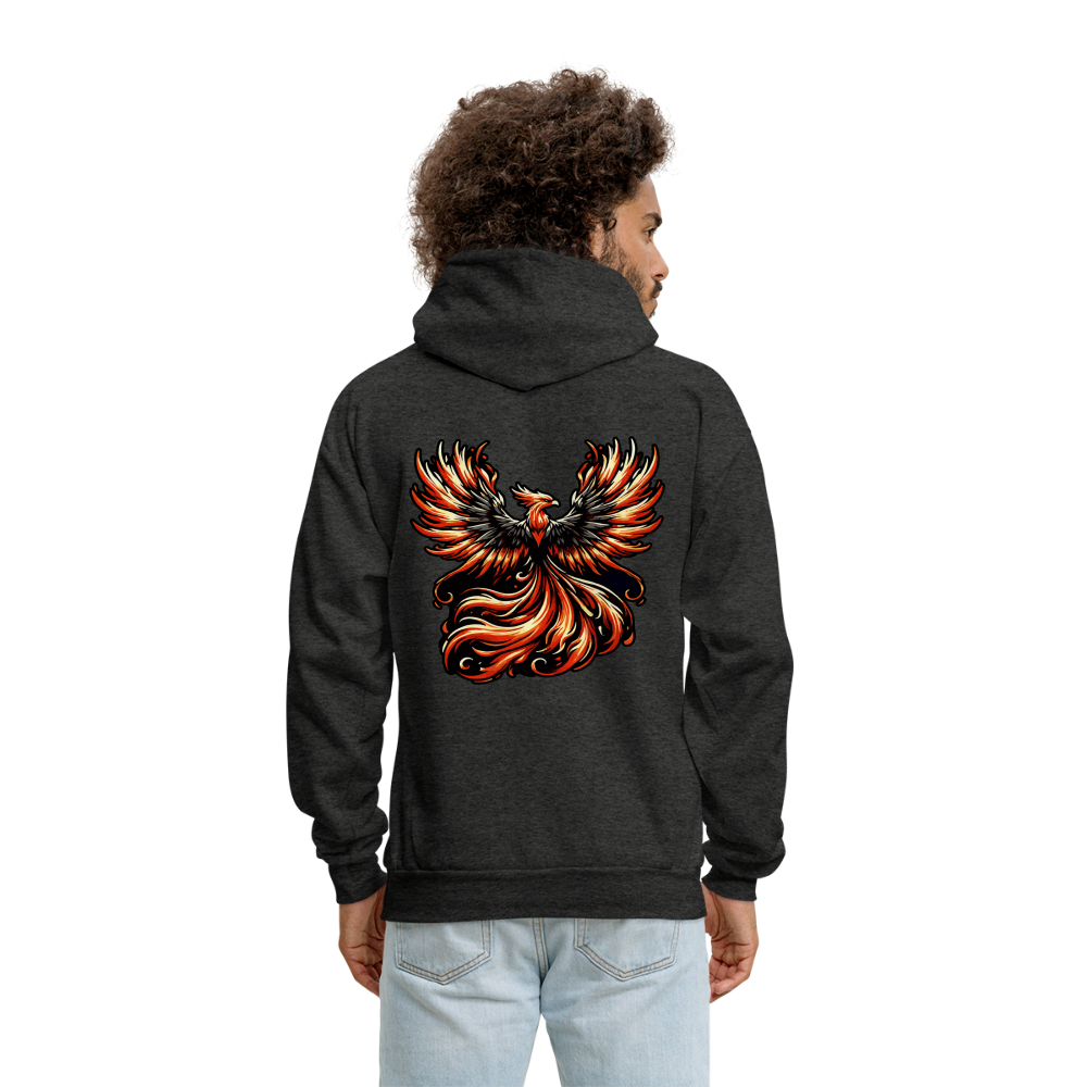 Men's Phoenix Graphic Hoodie with Logo - charcoal grey