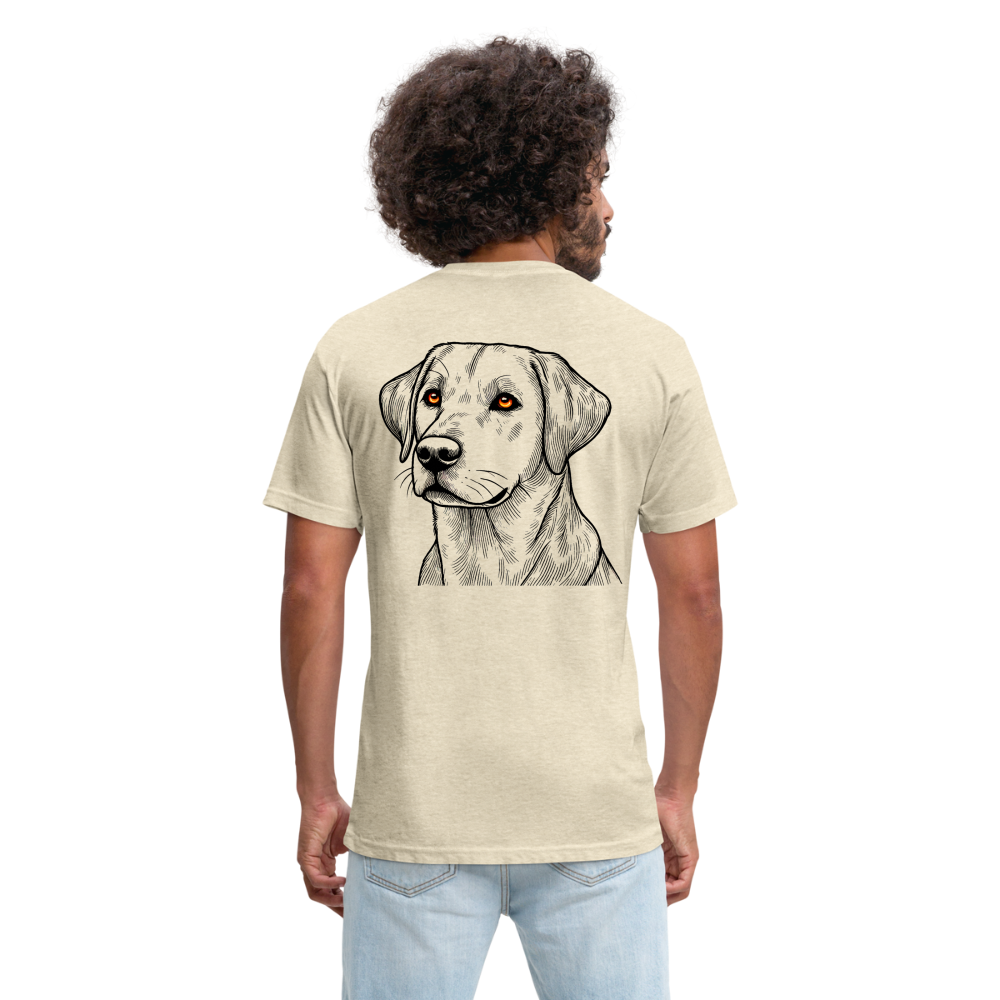 Fine Line Labrador Graphic Unisex Fitted Cotton/Poly T-Shirt with Logo - heather cream