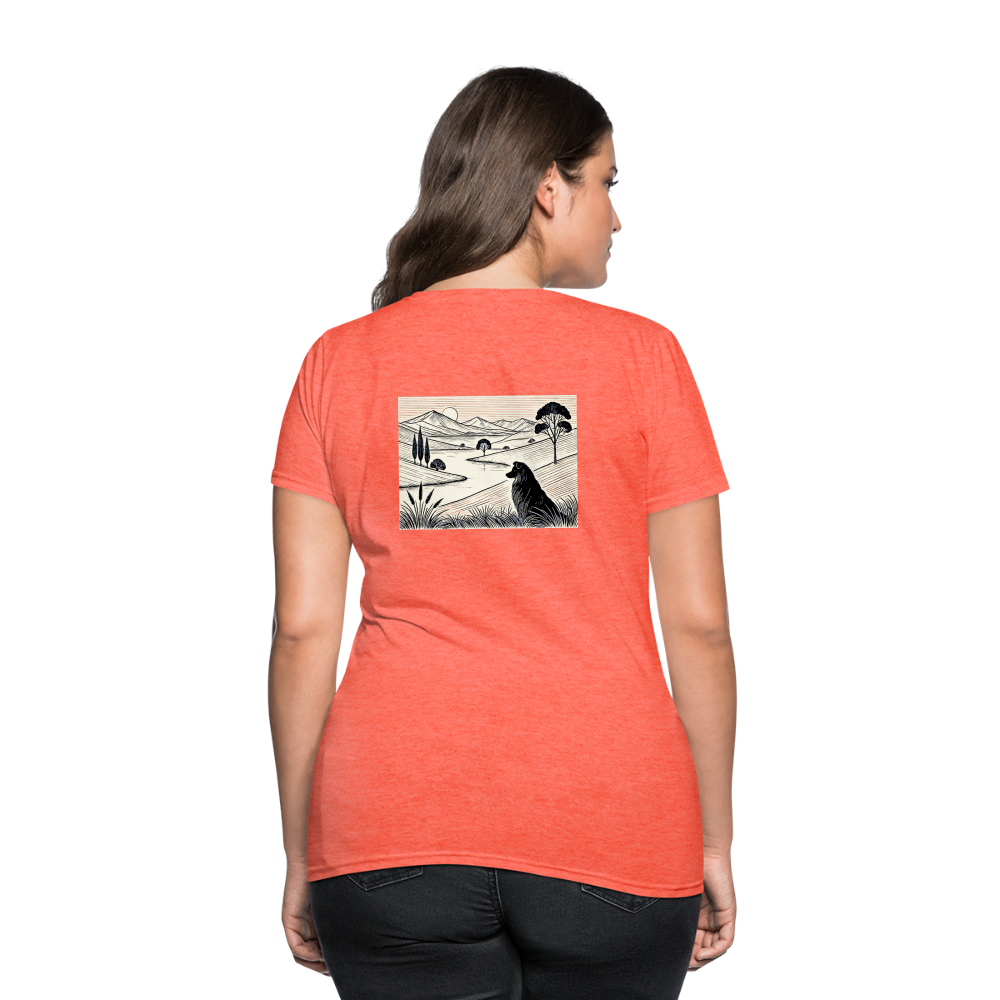 Women's Australian Shepherd Prairie T-Shirt with Logo - heather coral