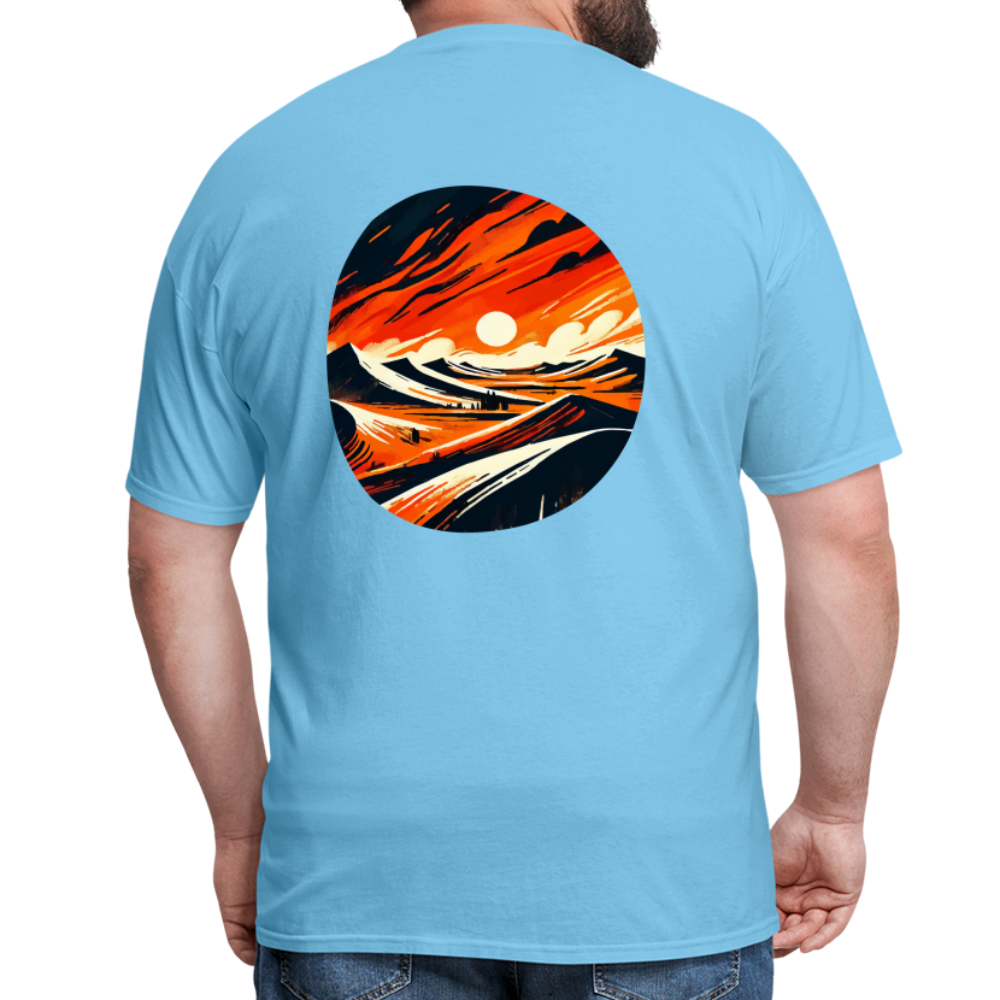 Desert Dunes Unisex Classic T-Shirt with Logo - aquatic blue