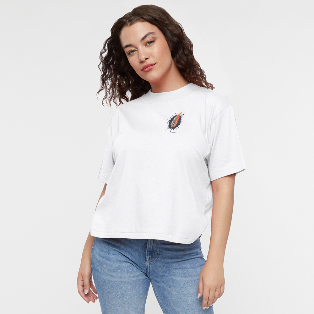 Women's Fine Line Labrador Graphic Boxy Tee with Logo - white