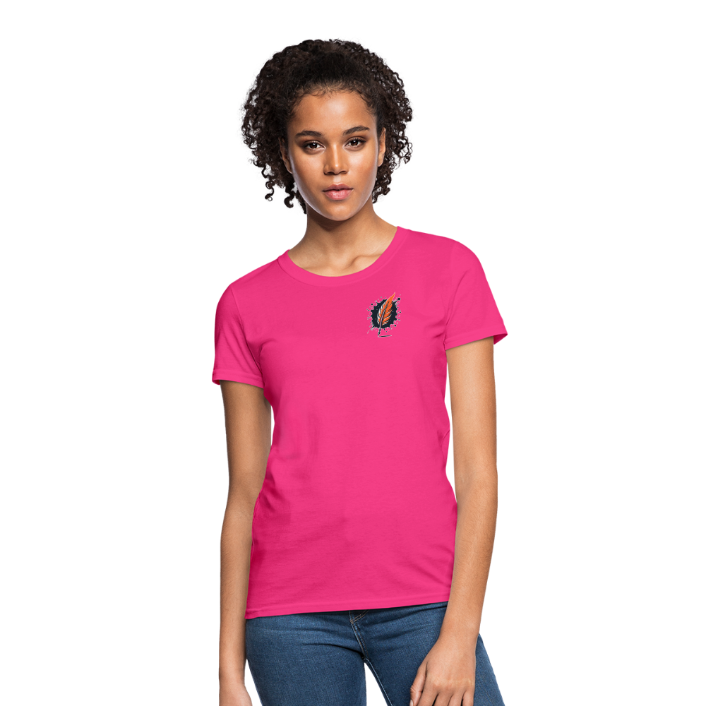 Women's Fine Line Labrador Graphic T-Shirt with Logo - fuchsia