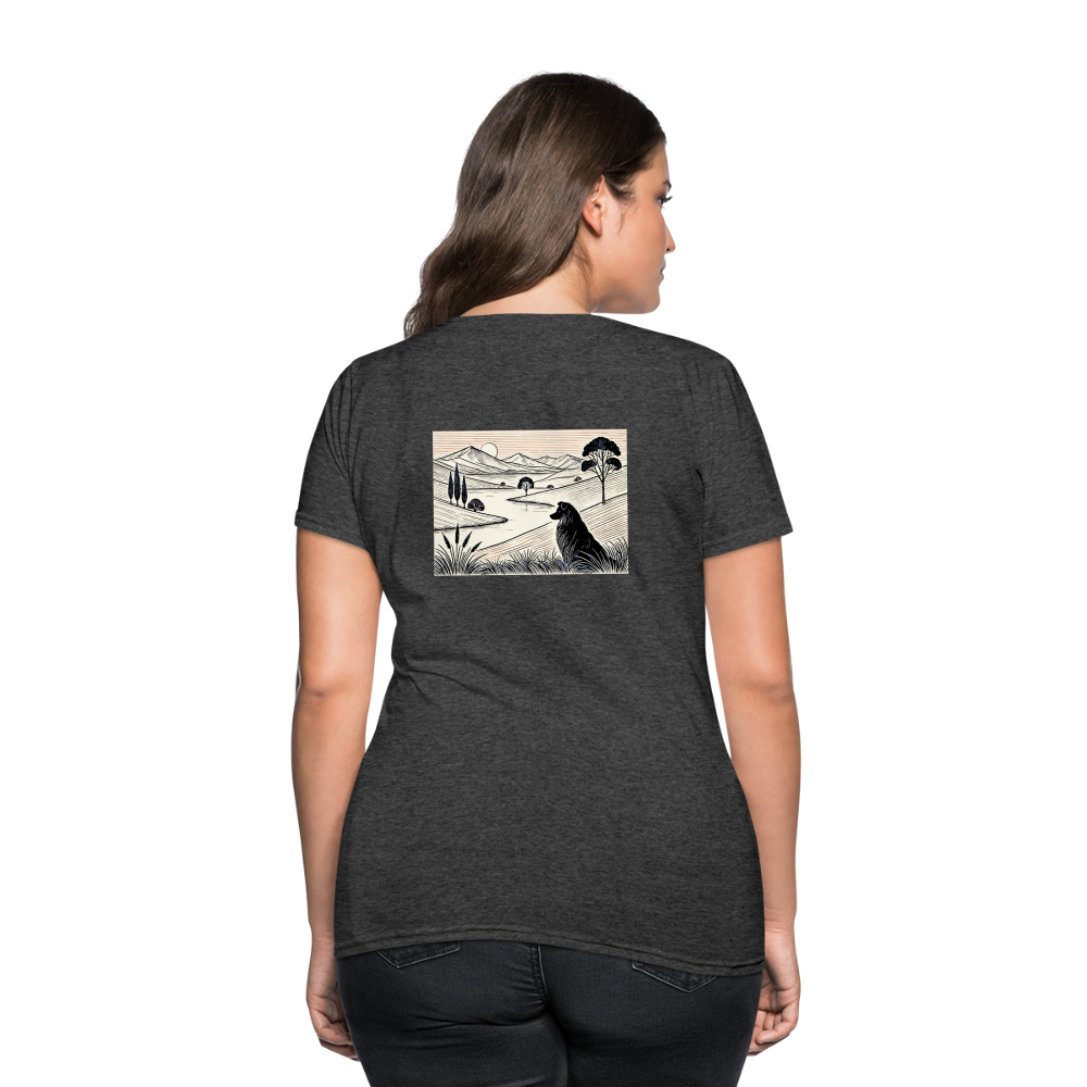 Women's Australian Shepherd Prairie T-Shirt with Logo - heather black