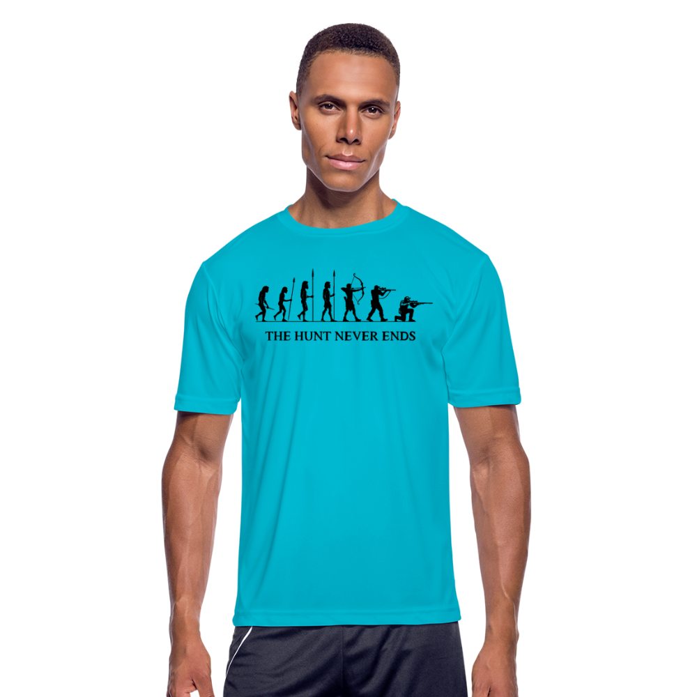 A Hunter's Evolution Moisture Wicking Performance T-Shirt with Logo - turquoise