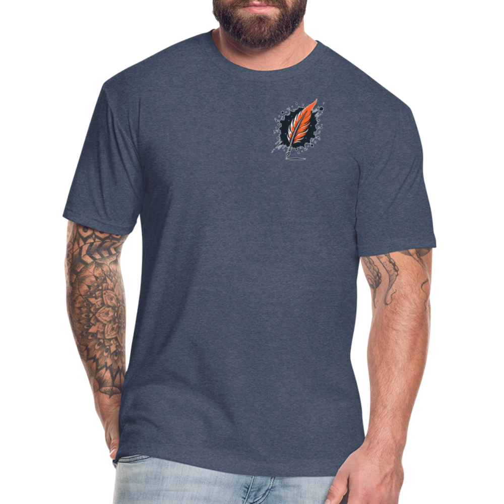 Meadow Graphic Unisex Fitted Cotton/Poly T-Shirt with Logo - heather navy