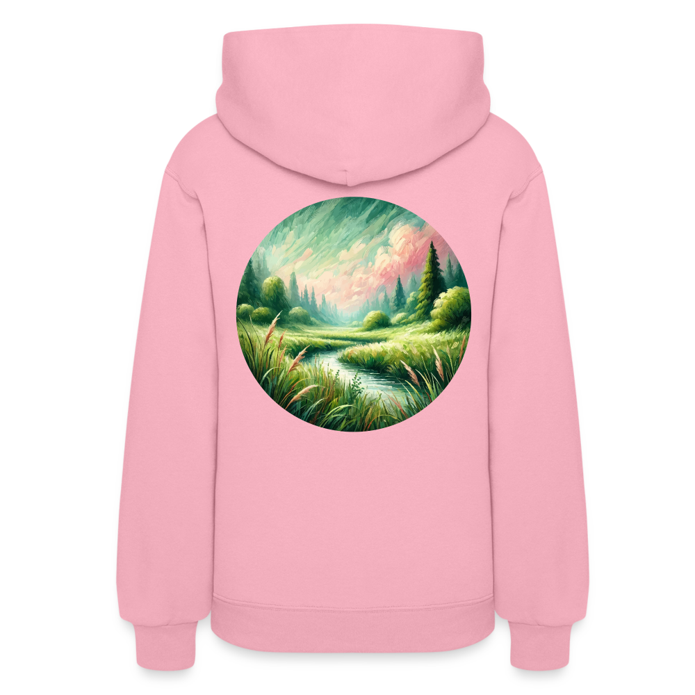 Women's Meadow Graphic Hoodie with Logo - classic pink