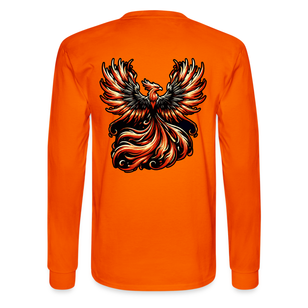 Men's Phoenix Graphic Long Sleeve Shirt with Logo - orange