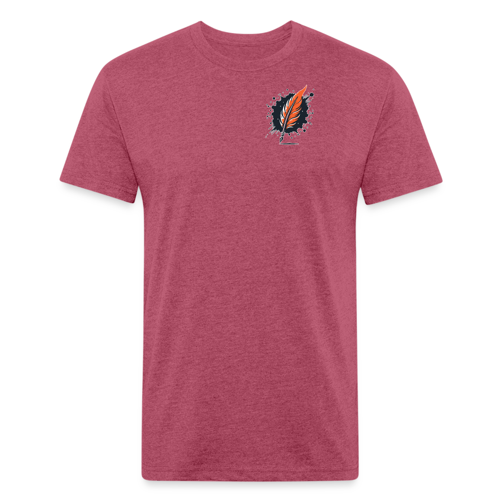 Wheat Field Graphic Unisex Fitted Cotton/Poly T-Shirt with Logo - heather burgundy