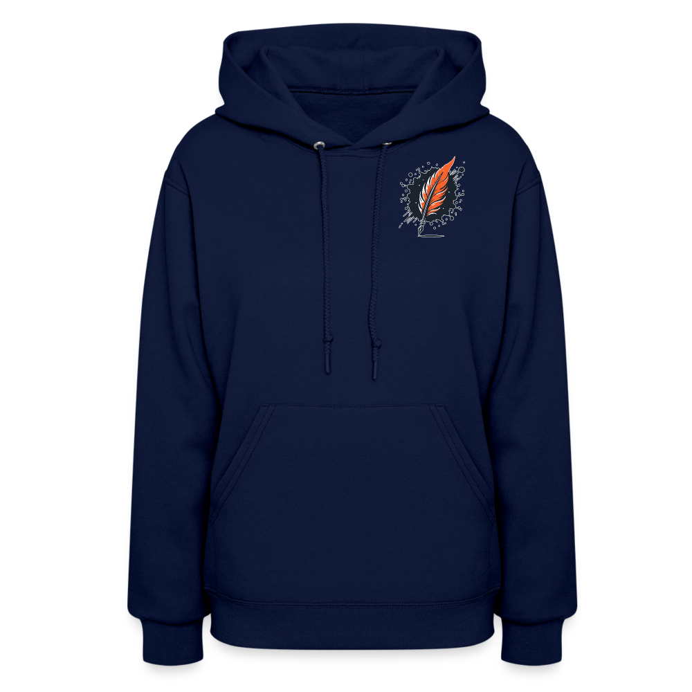 Women's Orange Forest Sunset Graphic Hoodie with Logo - navy