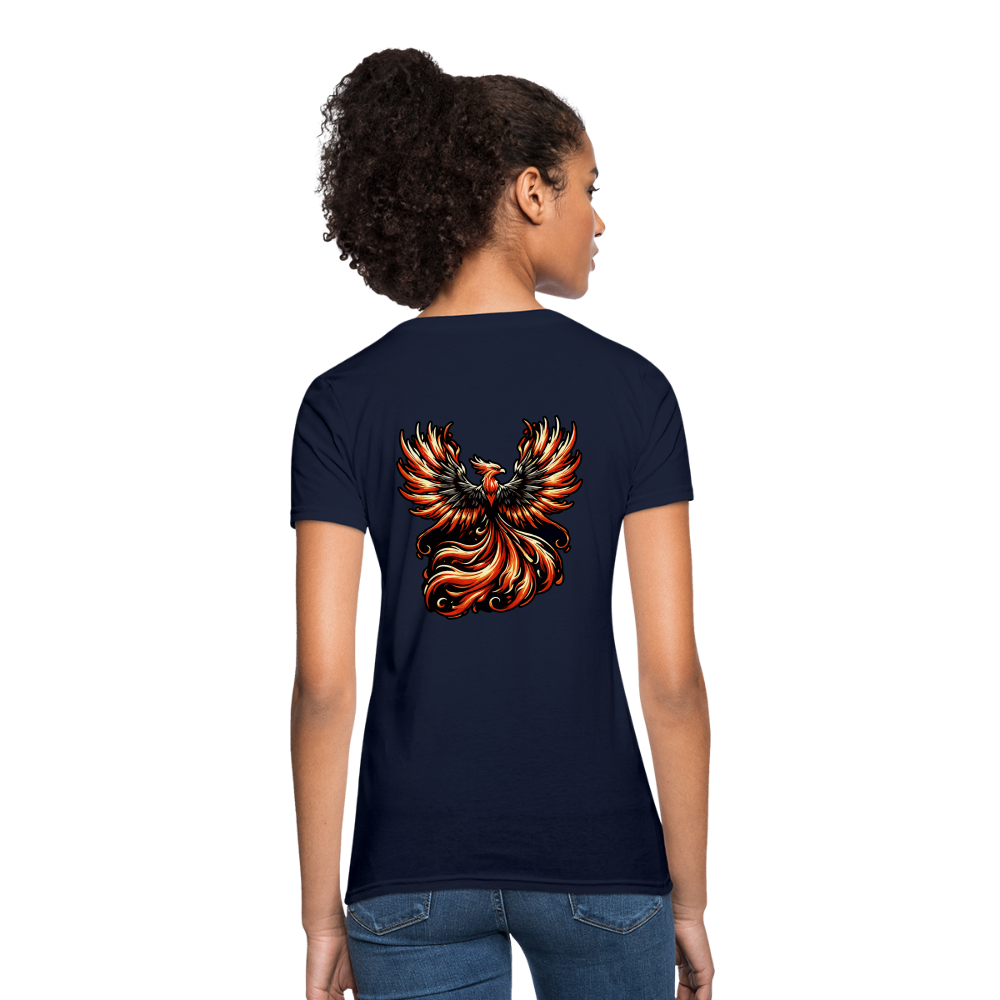 Women's Phoenix Graphic T-Shirt with Logo - navy