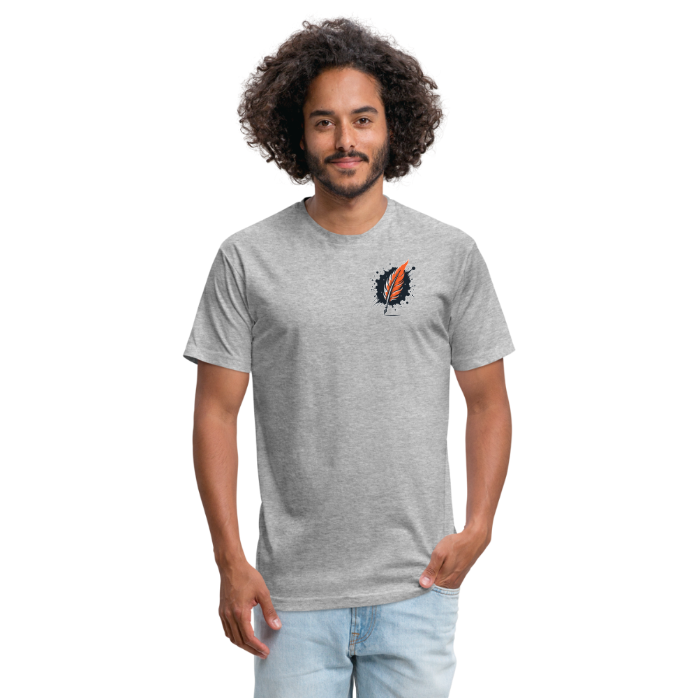 Colored Prairie Landscape Graphic Unisex Fitted Cotton/Poly T-Shirt with Logo - heather gray