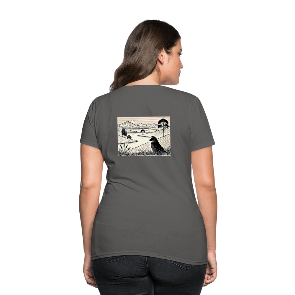 Women's Australian Shepherd Prairie T-Shirt with Logo - charcoal