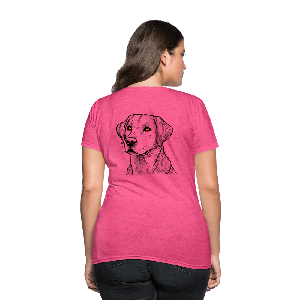 Women's Fine Line Labrador Graphic T-Shirt with Logo - heather pink