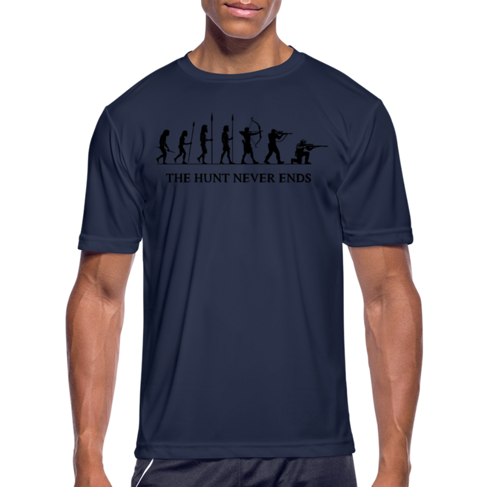 A Hunter's Evolution Moisture Wicking Performance T-Shirt with Logo - navy