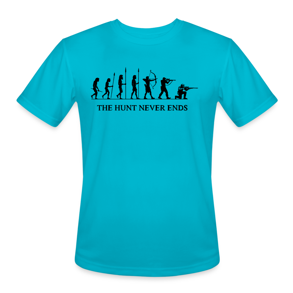 A Hunter's Evolution Moisture Wicking Performance T-Shirt with Logo - turquoise