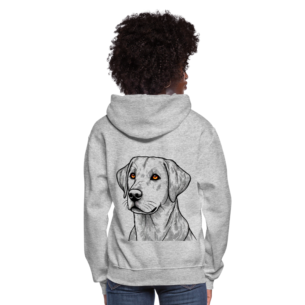 Women's Fine Line Labrador Graphic Hoodie with Logo - heather gray