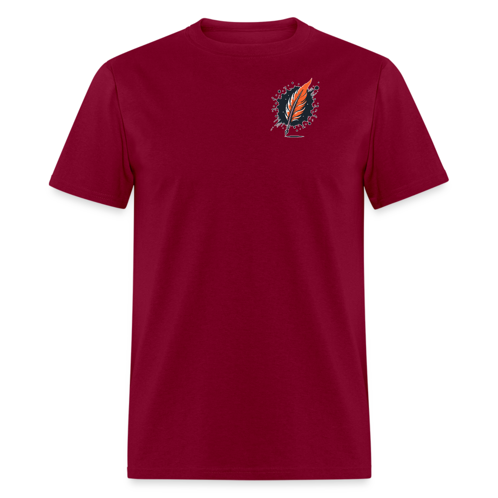 Beach Sunset Graphic Unisex Classic T-Shirt with Logo - burgundy