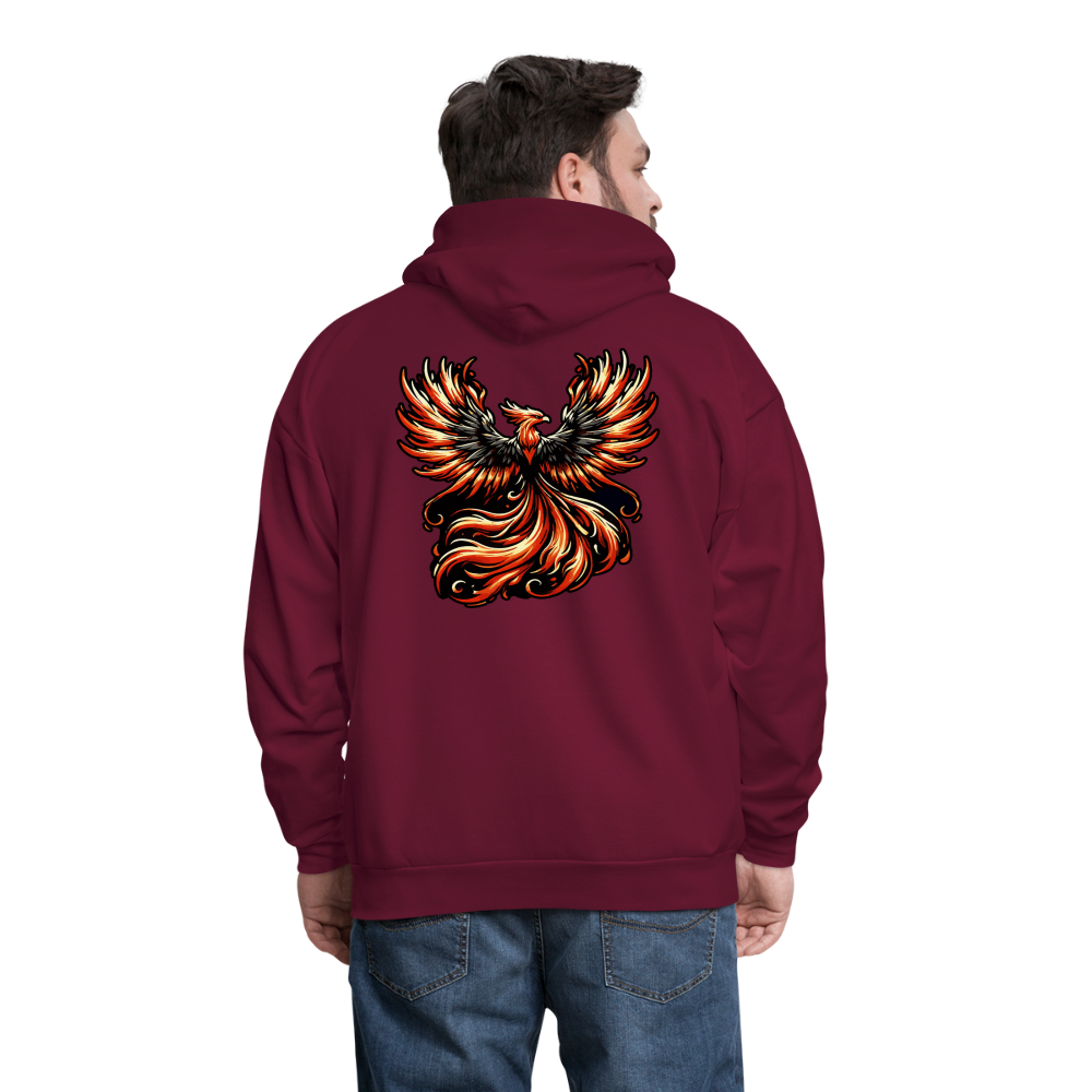 Men's Phoenix Graphic Hoodie with Logo - burgundy