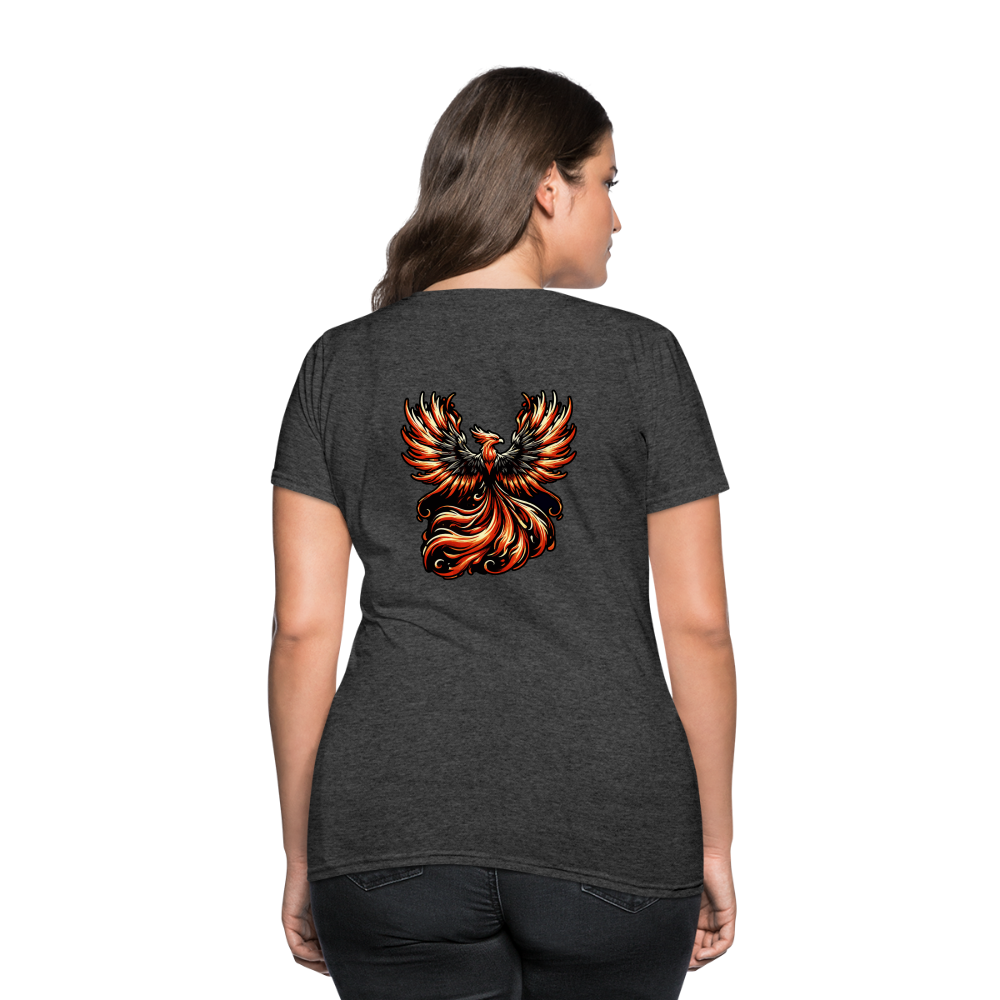 Women's Phoenix Graphic T-Shirt with Logo - heather black