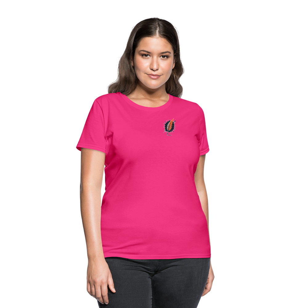 Plain Women's T-Shirt with Logo - fuchsia