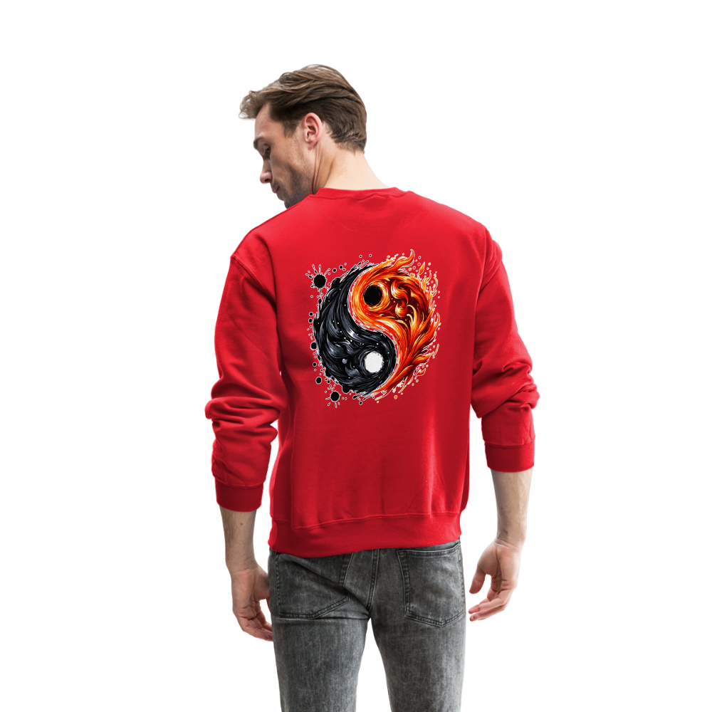 Official Yin and Yang Ink and Ember Company Crewneck Sweatshirt with Logo - red