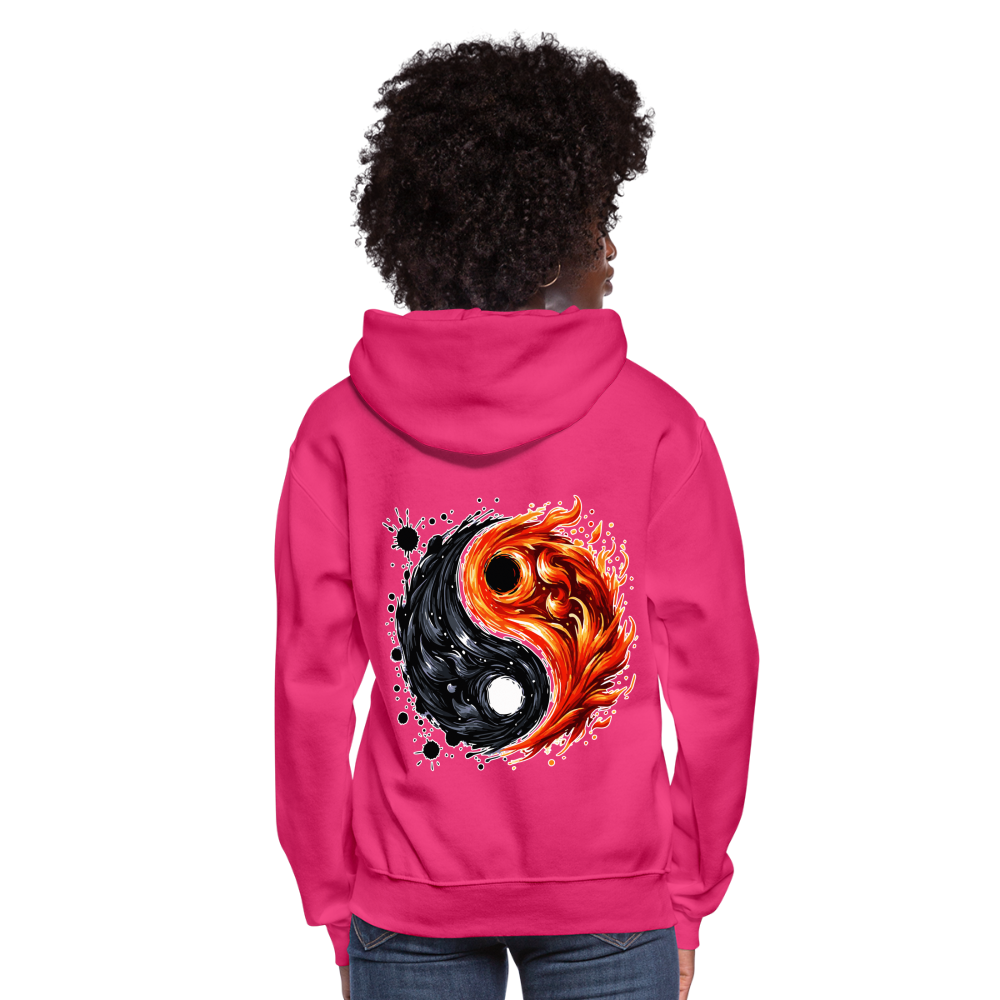 Women's Official Ink and Ember  Yin and Yang Hoodie with Logo - fuchsia