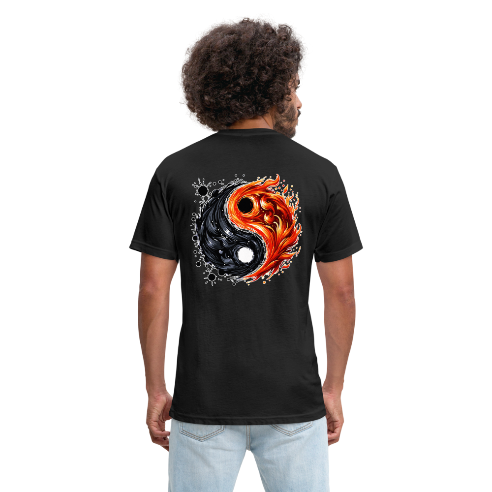 Official Ink and Ember  Yin and Yang Unisex Fitted Cotton/Poly T-Shirt with Logo - black