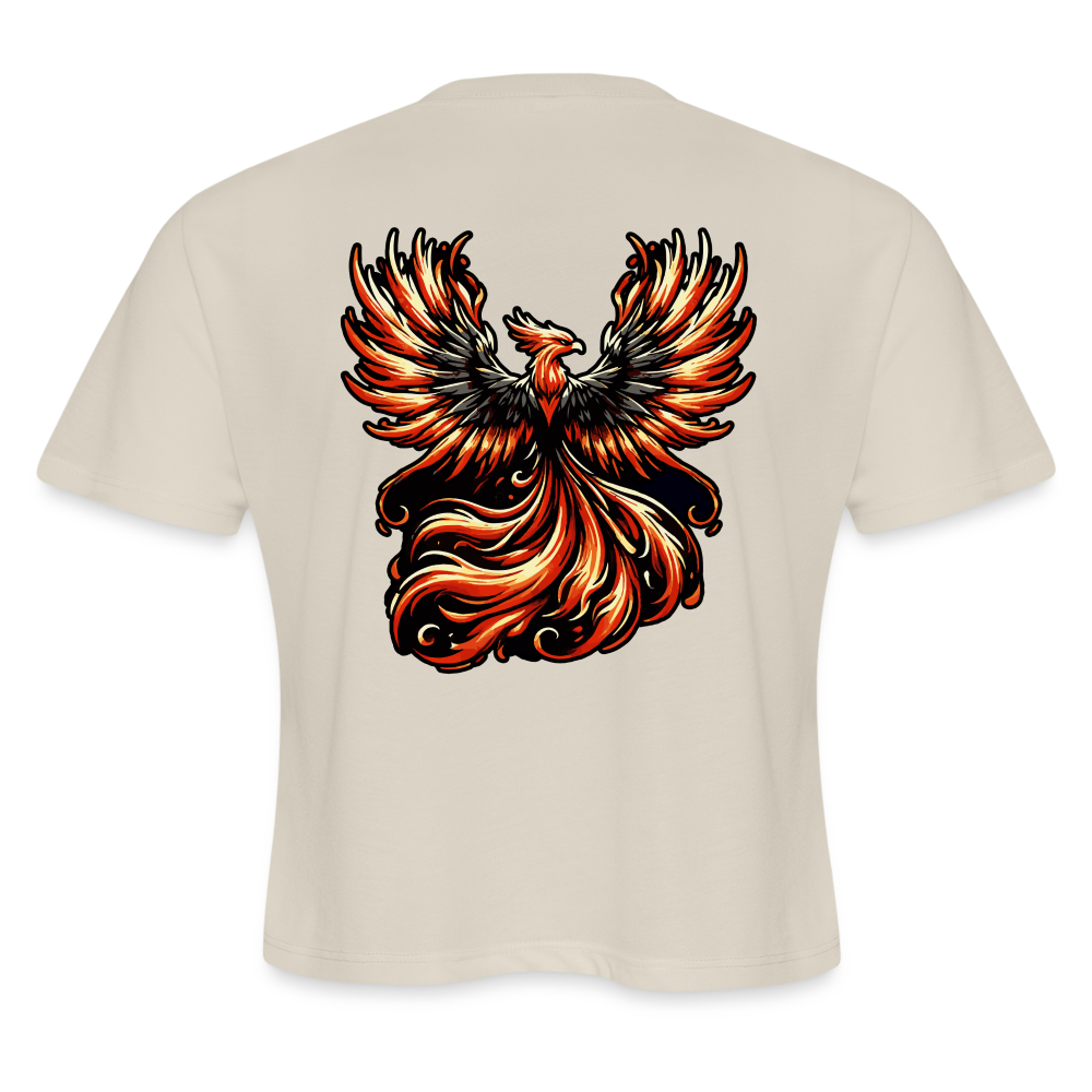 Women's Phoenix Graphic Cropped T-Shirt with Logo - dust