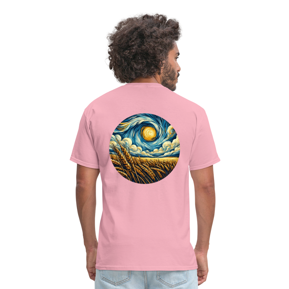 Wheat Field Graphic Unisex Classic T-Shirt with Logo - pink