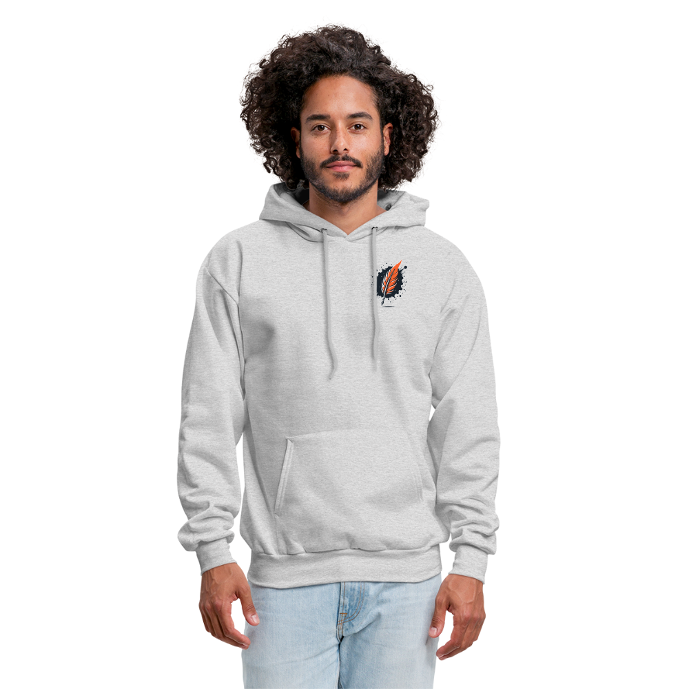 Men's Colored Prairie Landscape Graphic Hoodie with Logo - ash 