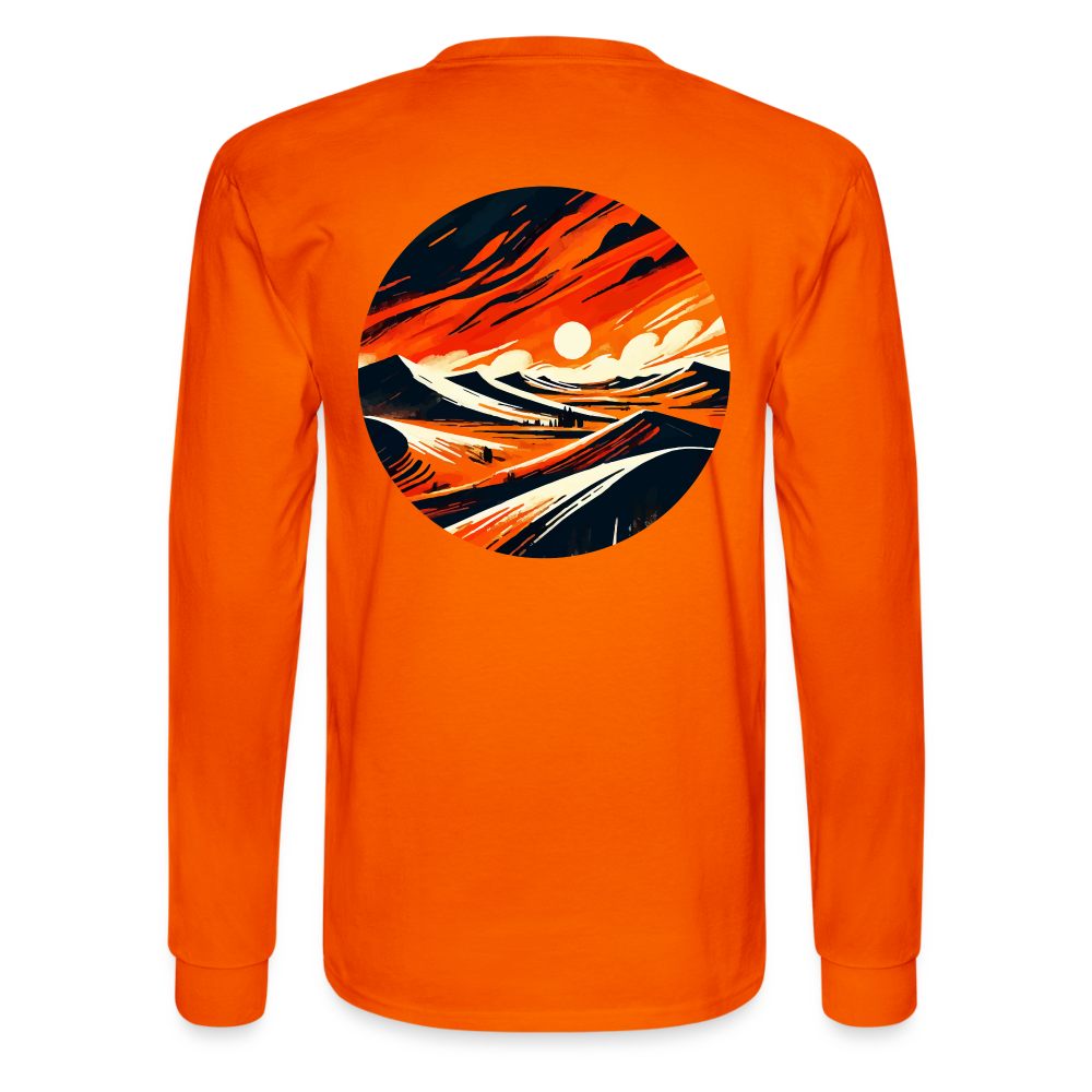 Men's Desert Dunes Graphic Long Sleeve Shirt with Logo - orange