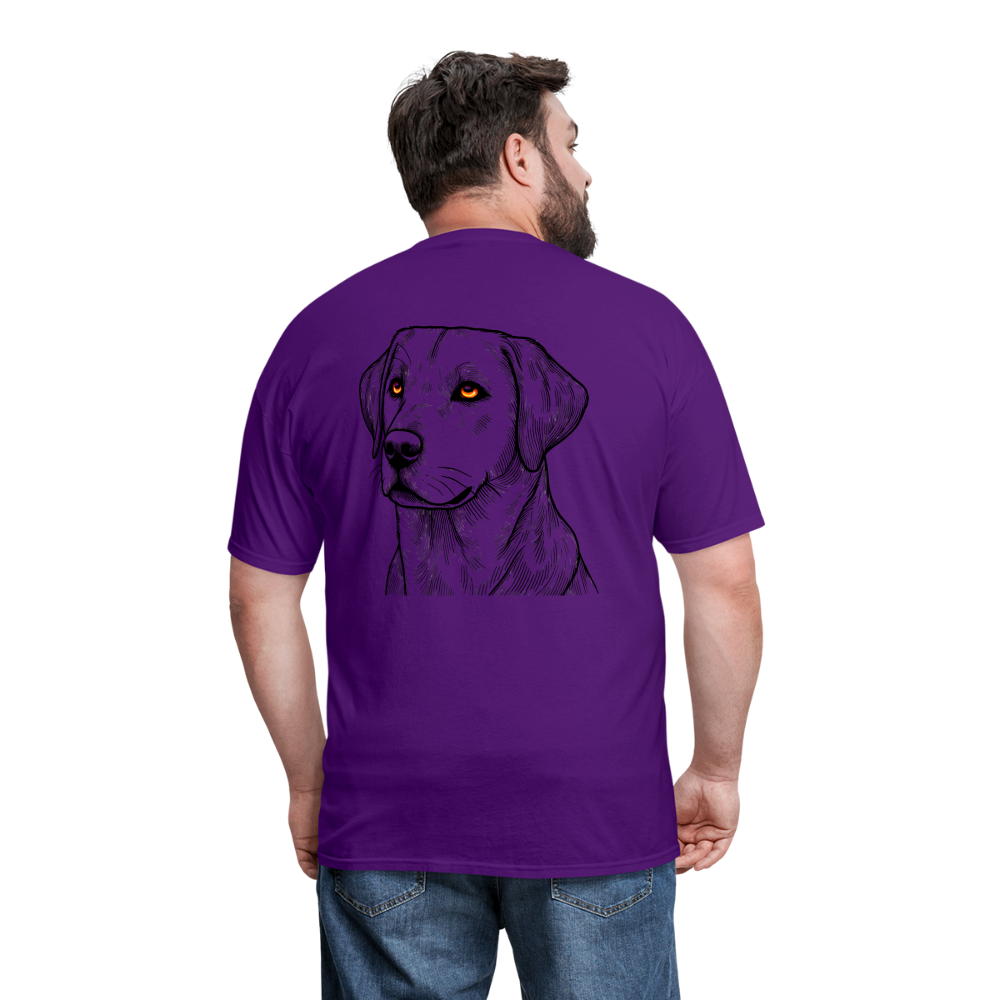 Fine Line Labrador Graphic Unisex Classic T-Shirt with Logo - purple